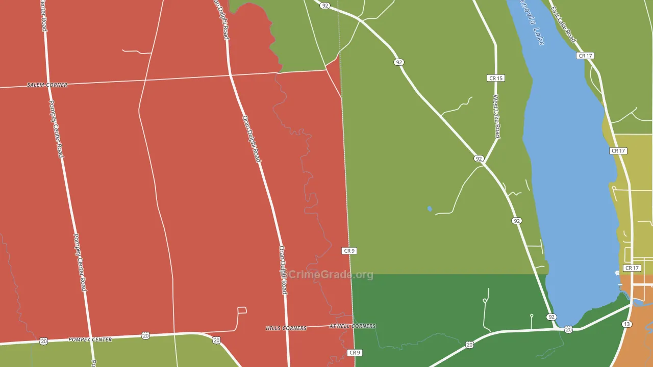 Pompey Center, NY Map of Arson Rates