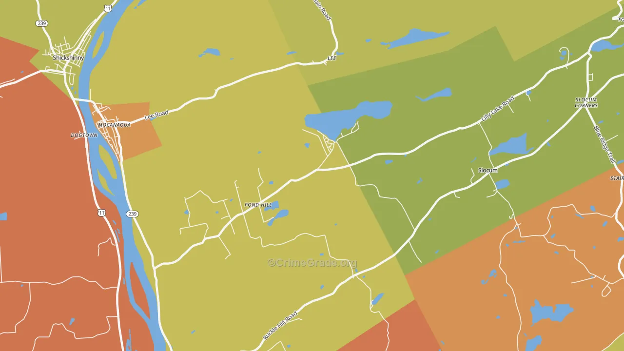 Pond Hill, PA Map of Arson Rates