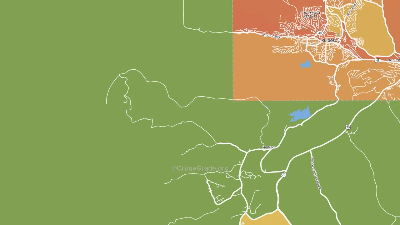 Ponderosa Heights, NM Map of Arson Rates