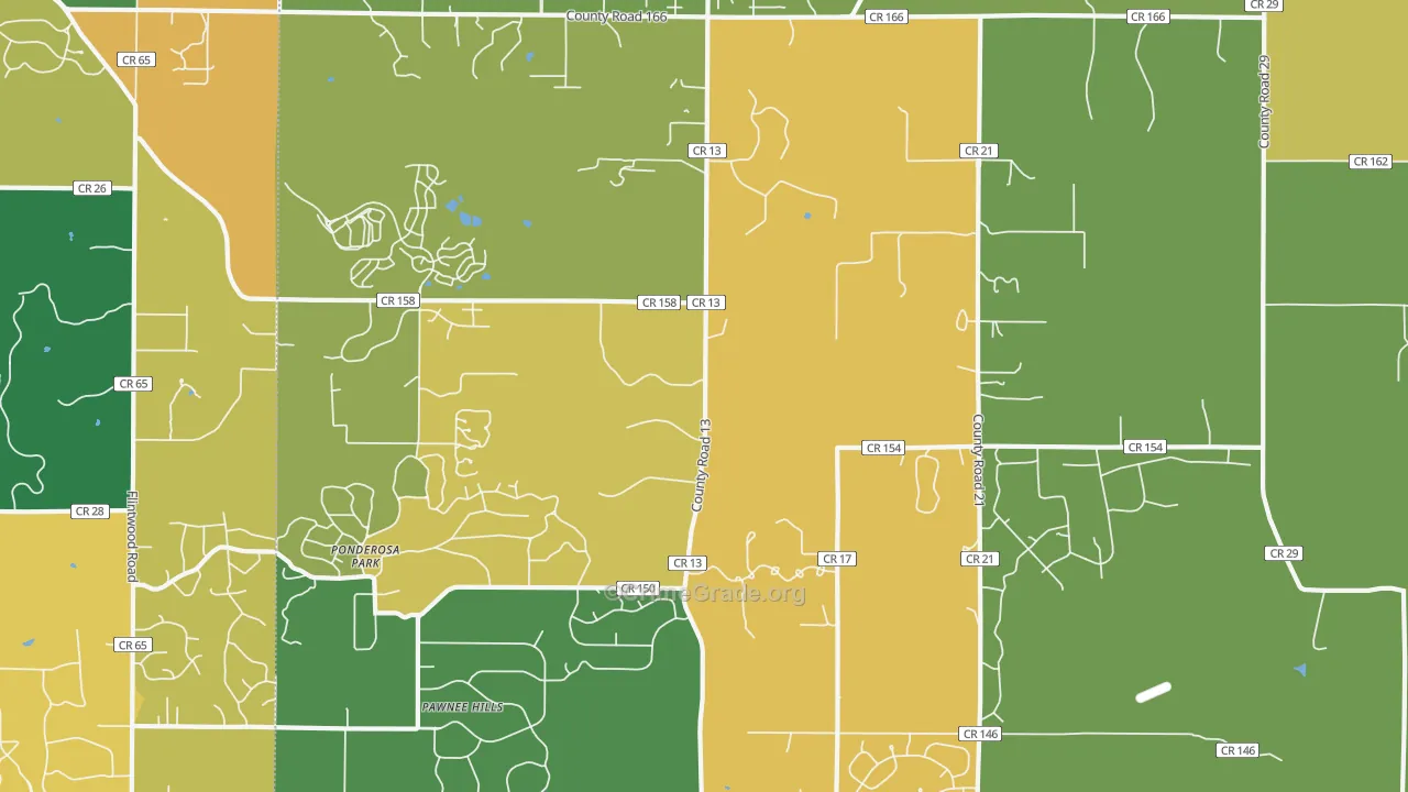 Ponderosa Park, CO Map of Arson Rates