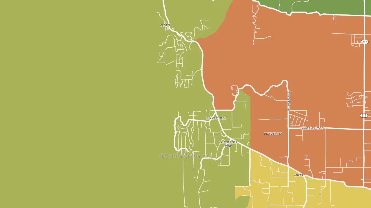 Ponderosa Pine, NM Map of Arson Rates