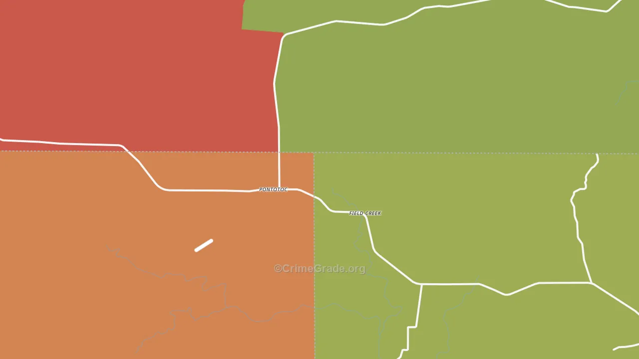 Pontotoc, TX Map of Arson Rates