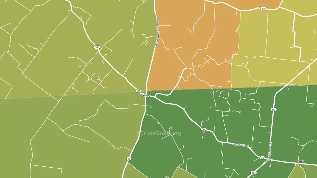 Poole, KY Map of Arson Rates