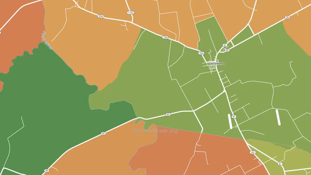 Poplar Grove, KY Map of Arson Rates