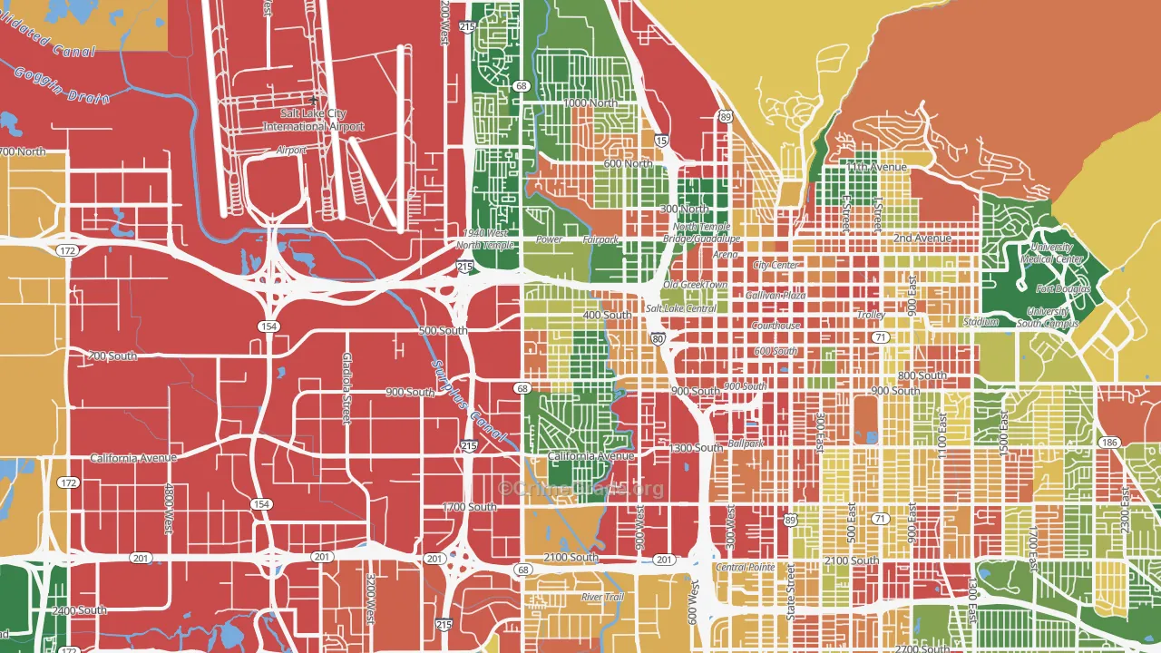 Poplar Grove, Salt Lake City, UT Map of Arson Rates