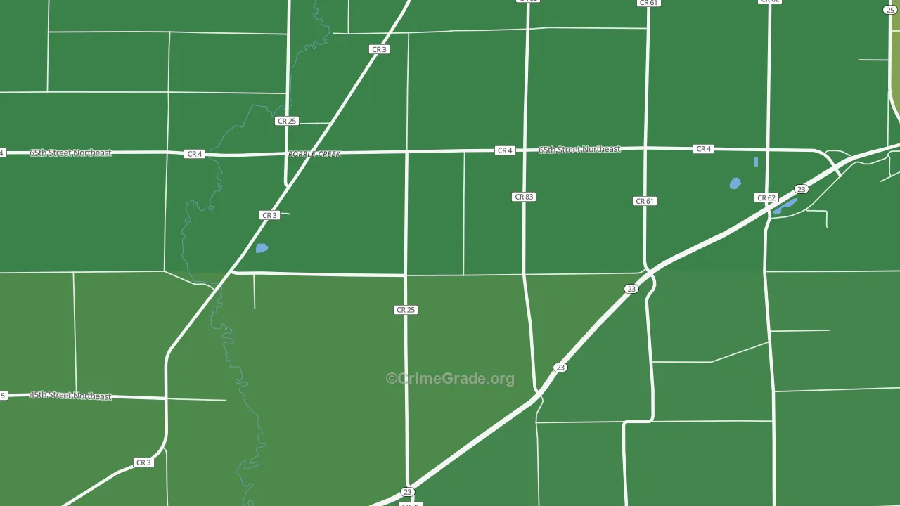 Popple Creek, MN Map of Arson Rates