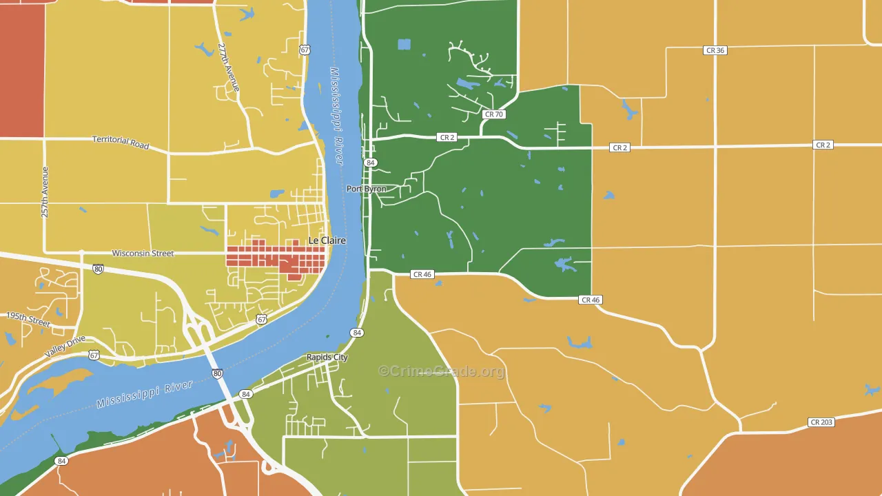 Port Byron, IL Map of Arson Rates