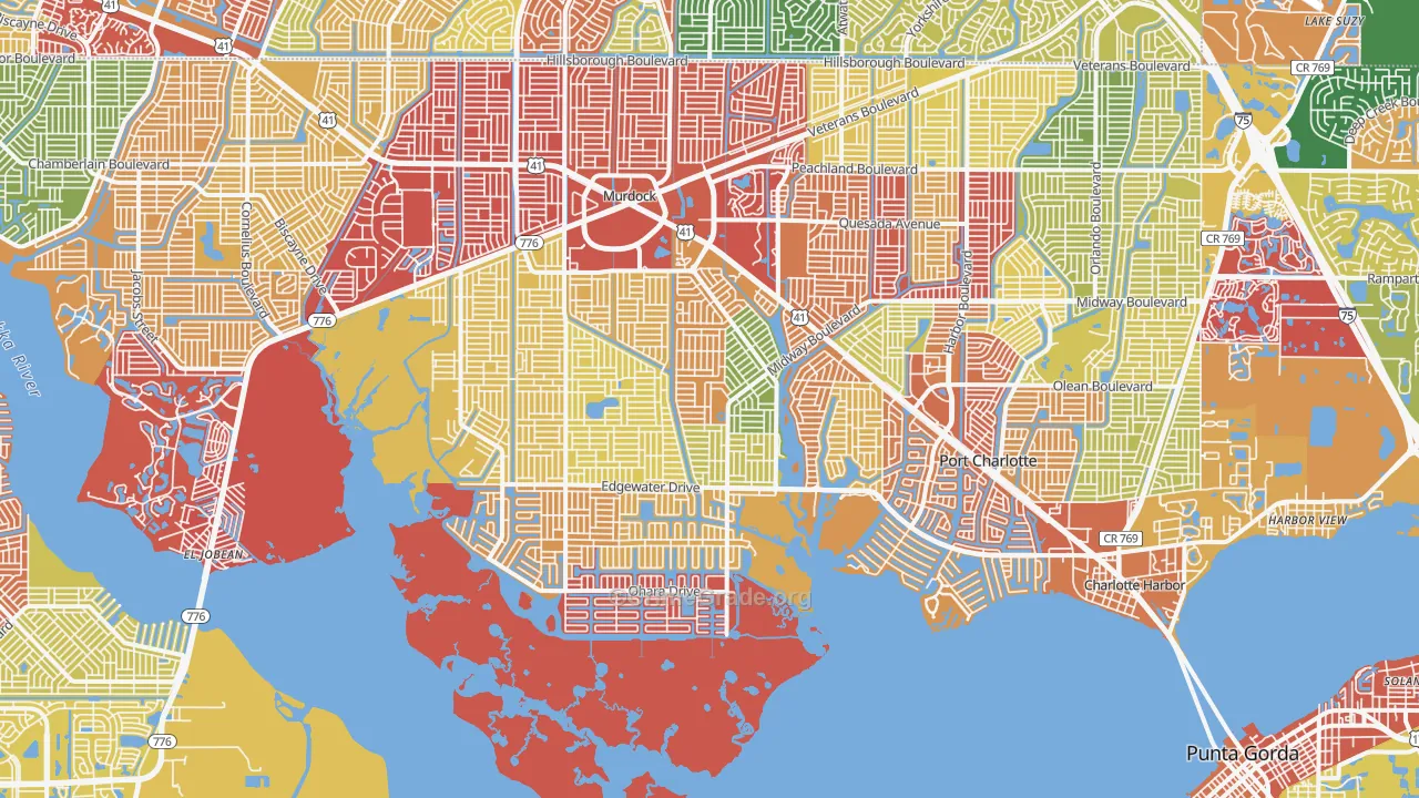 Port Charlotte, FL Map of Arson Rates