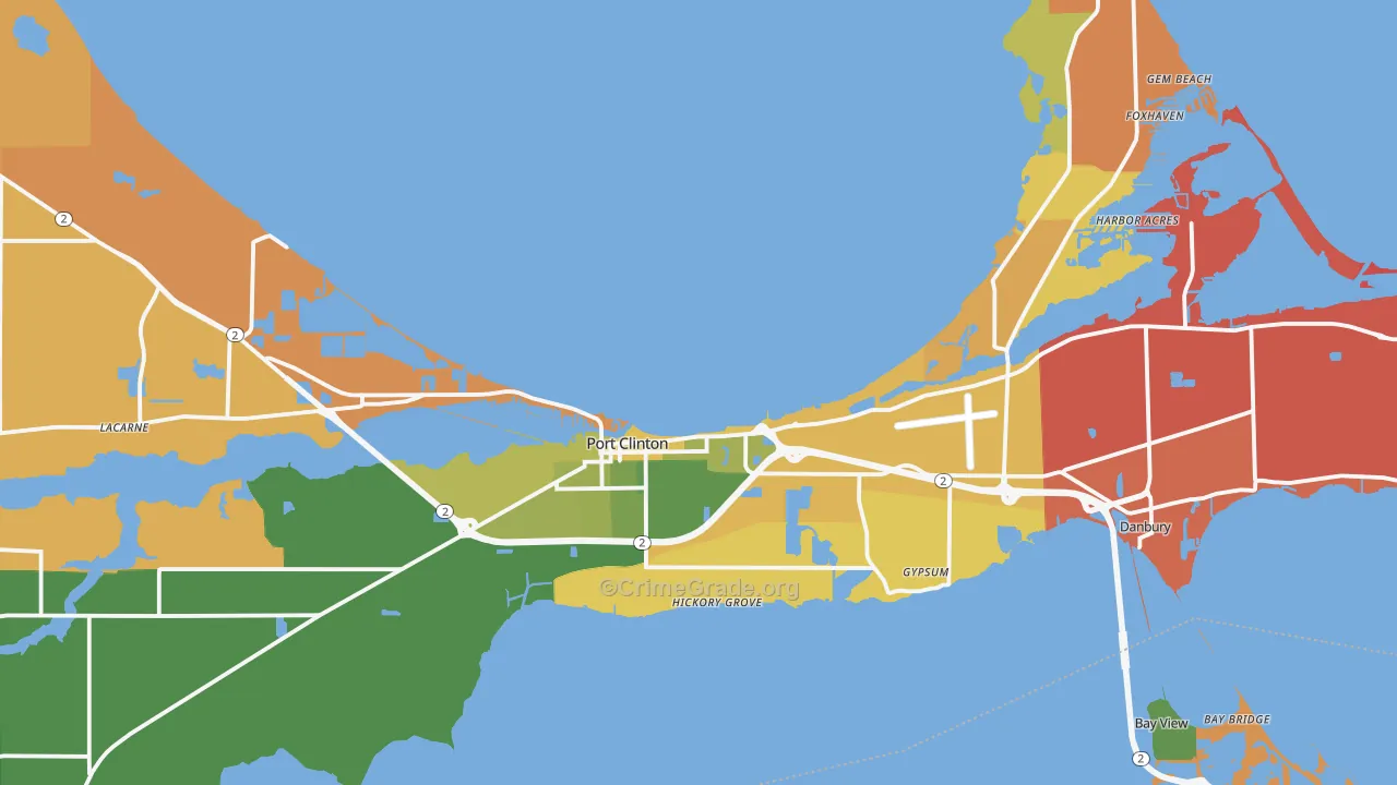Port Clinton, OH Map of Arson Rates