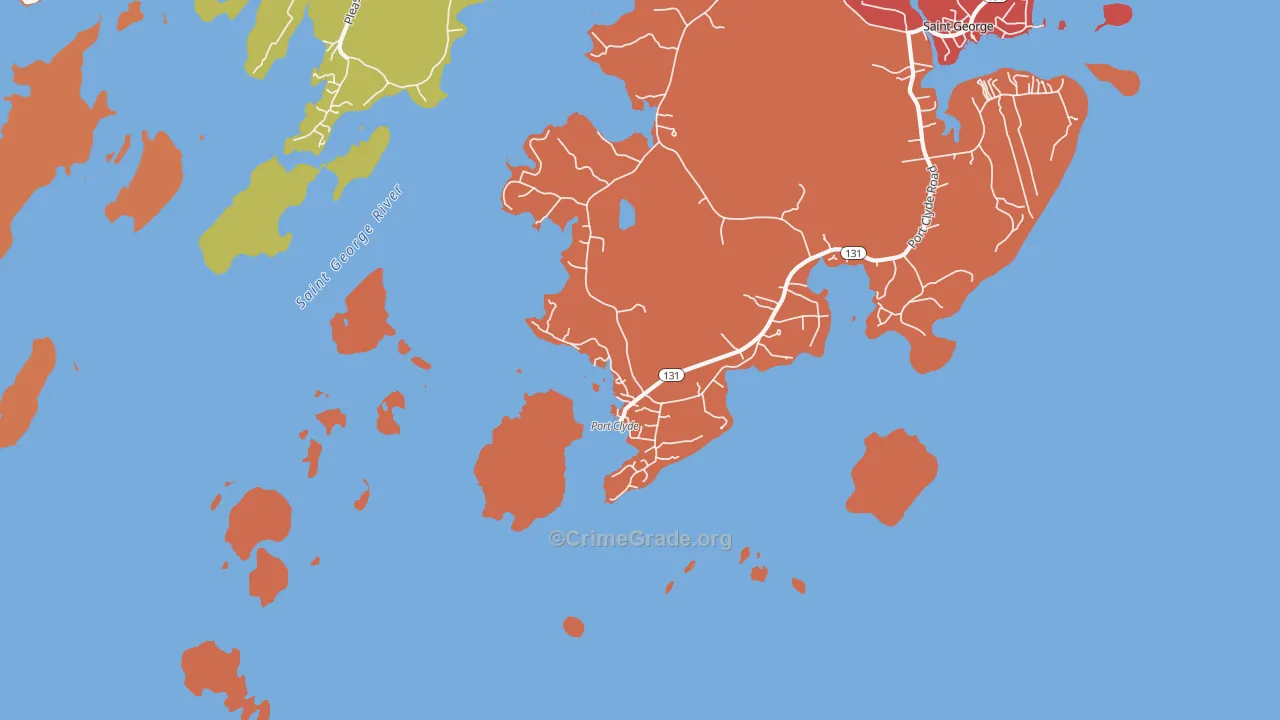 Port Clyde, ME Map of Arson Rates