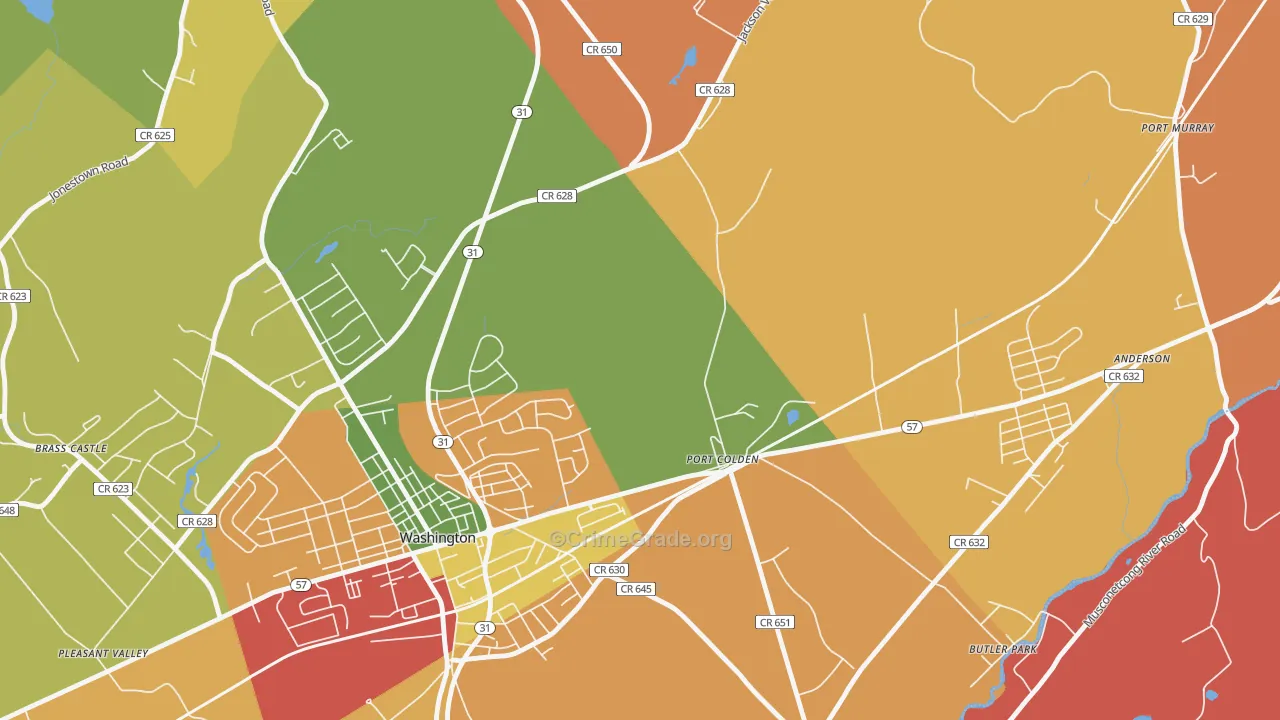 Port Colden, NJ Map of Arson Rates