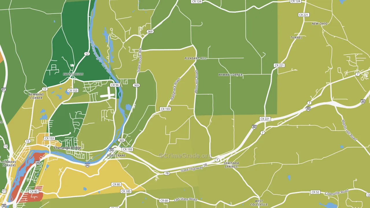 Port Crane, NY Map of Arson Rates