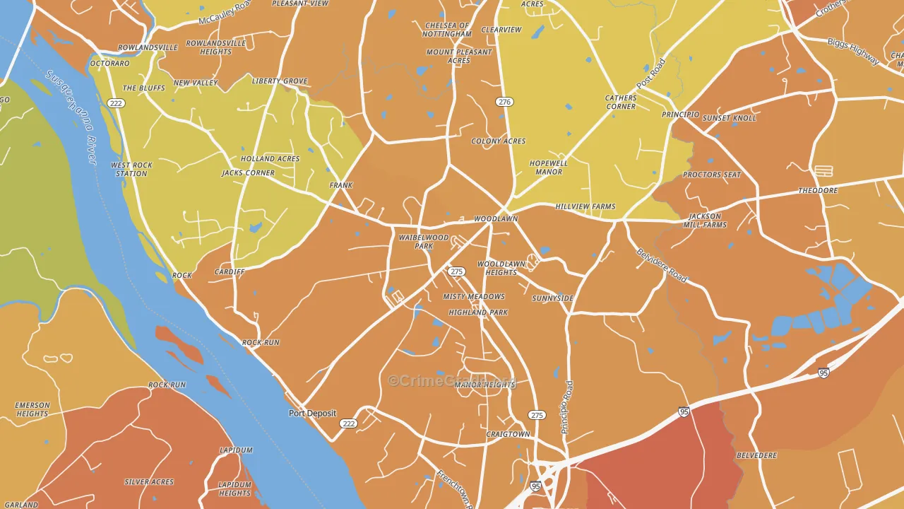 Port Deposit, MD Map of Arson Rates