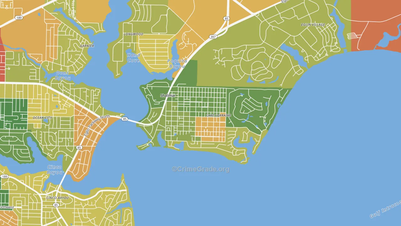 Port Dixie, Lake Lorraine, FL Map of Arson Rates