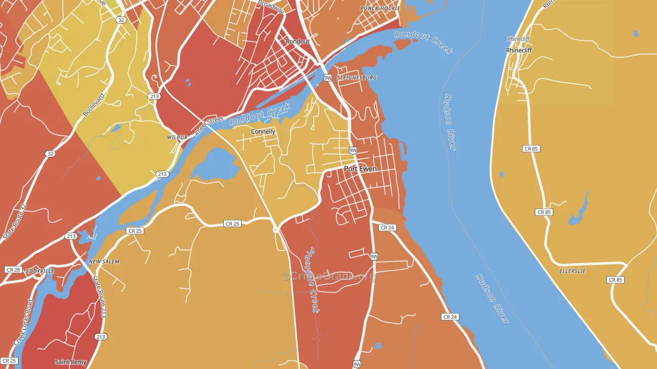 Port Ewen, NY Map of Arson Rates