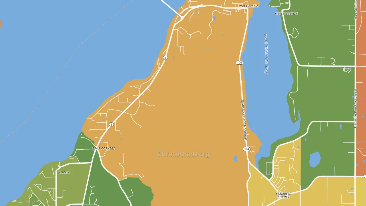 Port Gamble, WA Map of Arson Rates