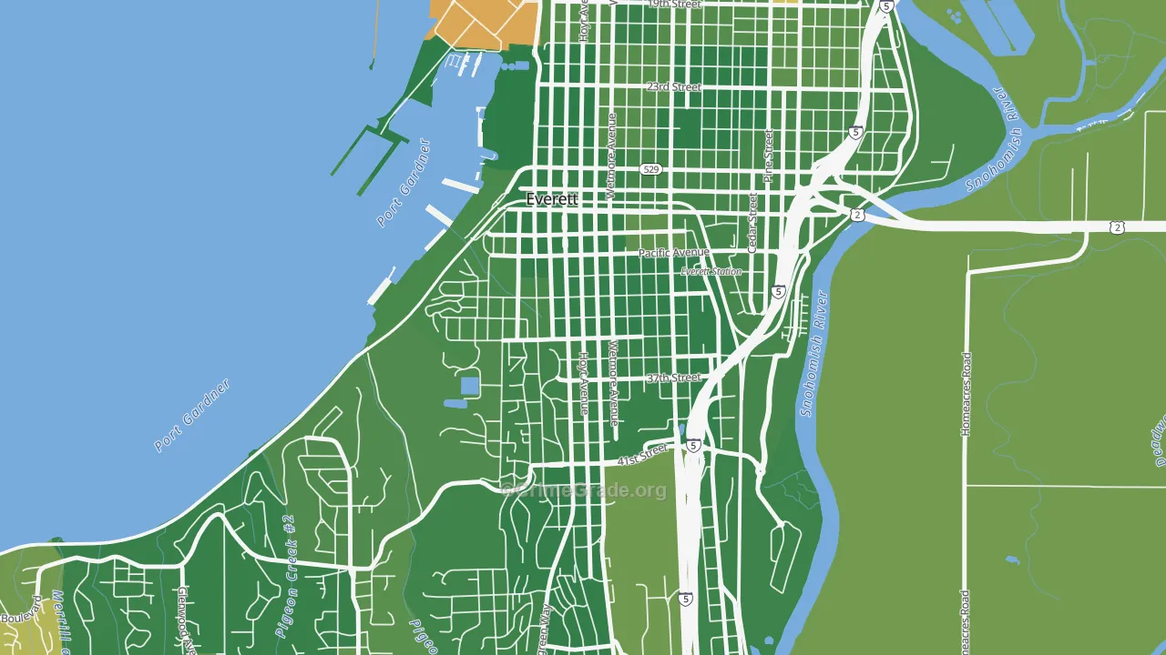 Port Gardner, Everett, WA Map of Arson Rates
