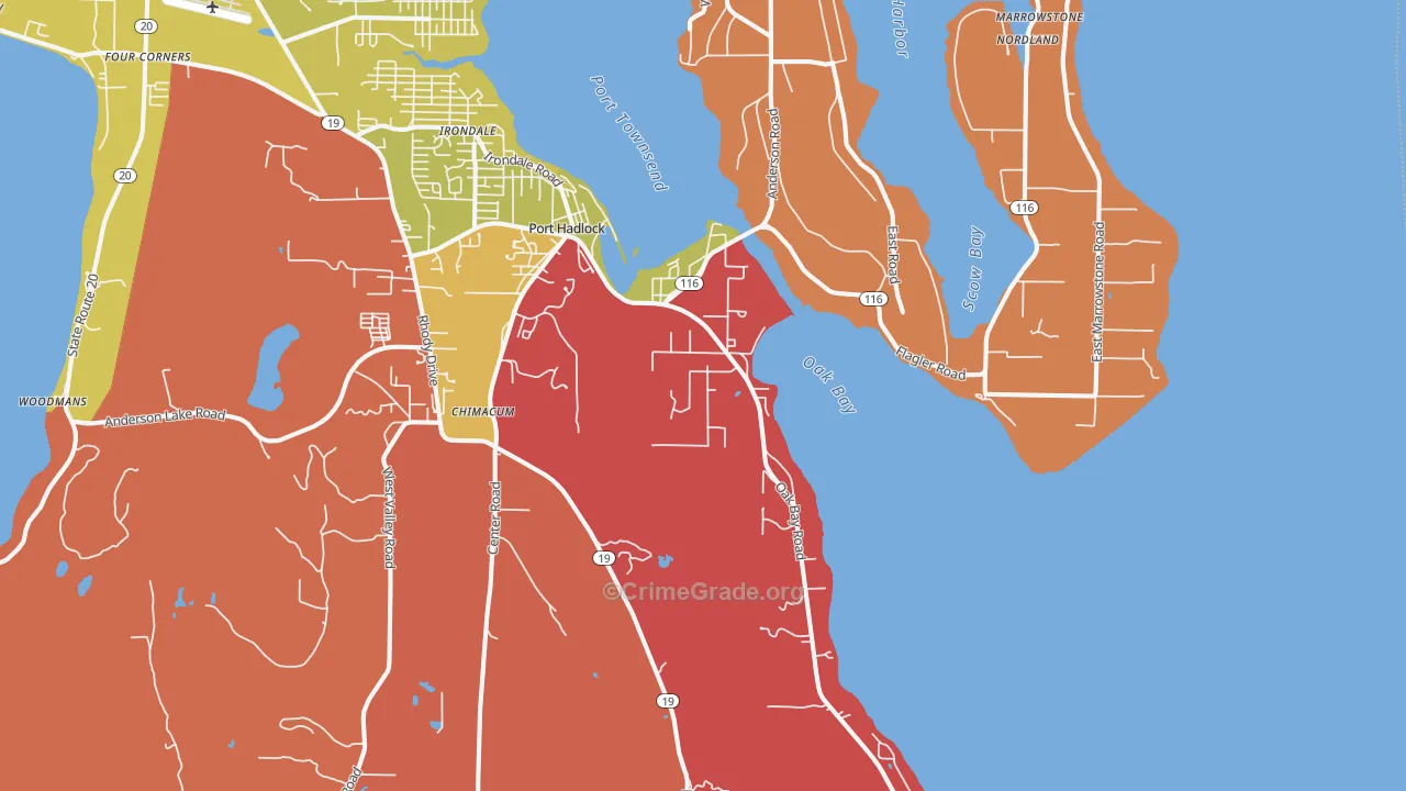 Port Hadlock, WA Map of Arson Rates