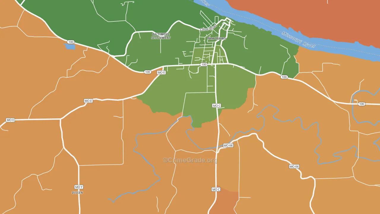 Port Hudson, MO Map of Arson Rates