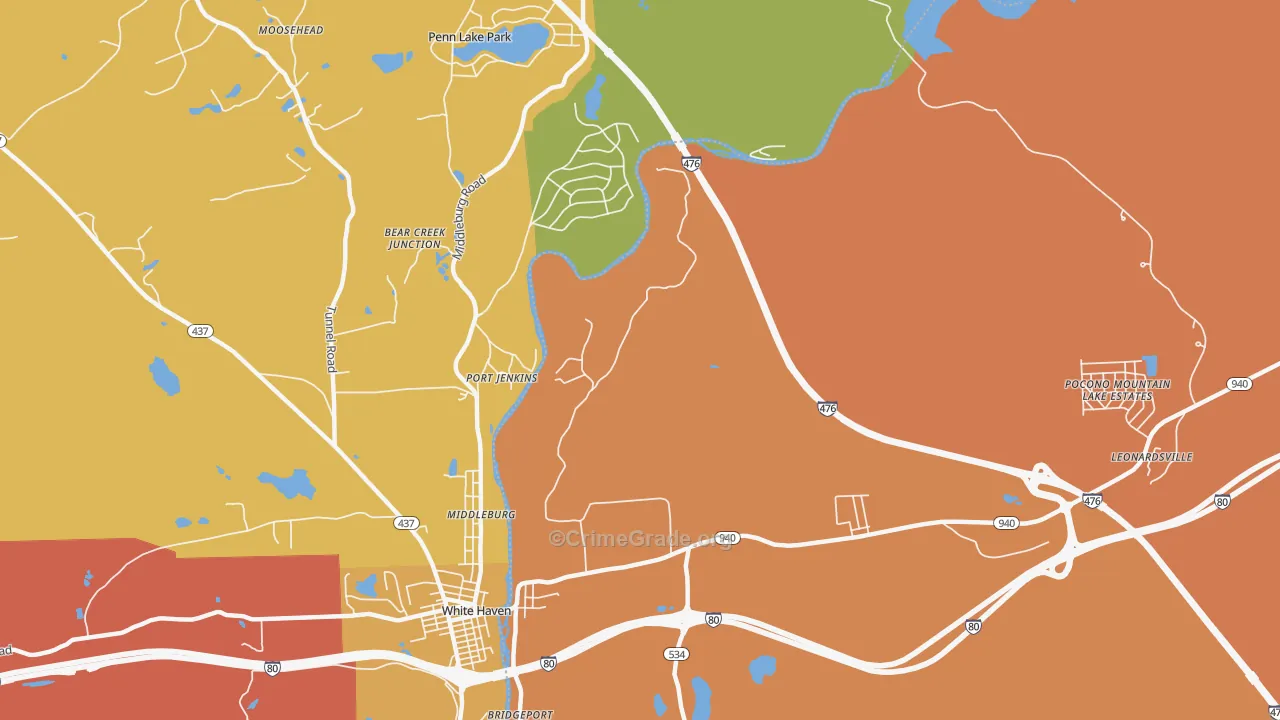Port Jenkins, PA Map of Arson Rates