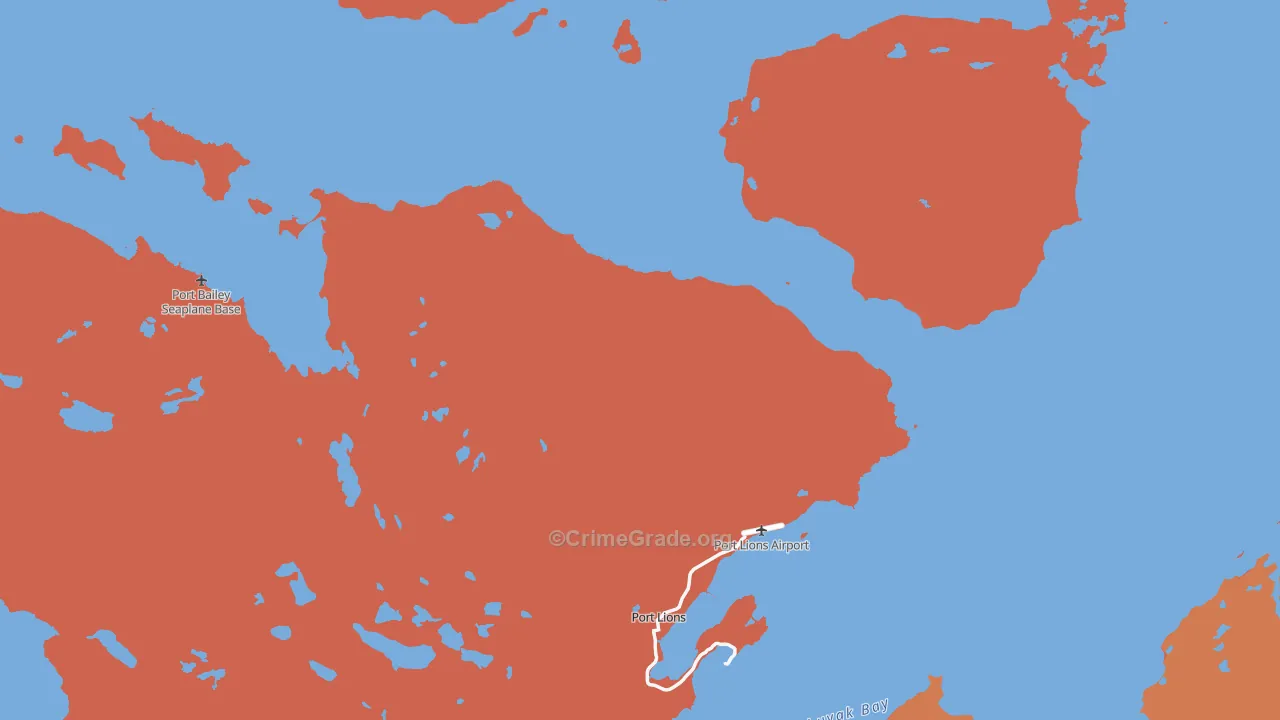 Port Lions, AK Map of Arson Rates