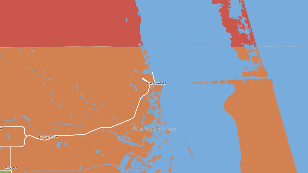 Port Mansfield, TX Map of Arson Rates
