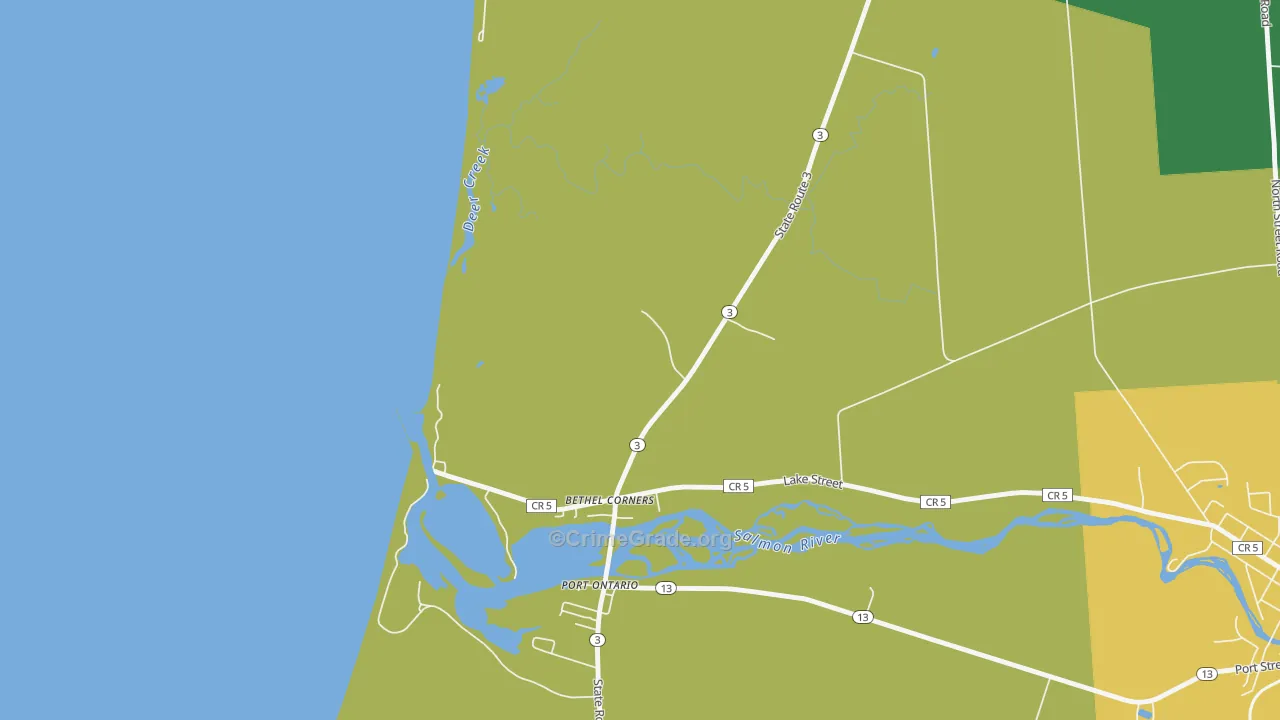 Port Ontario, NY Map of Arson Rates