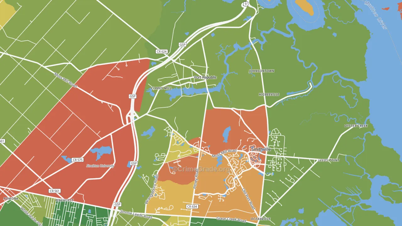 Port Republic, NJ Map of Arson Rates