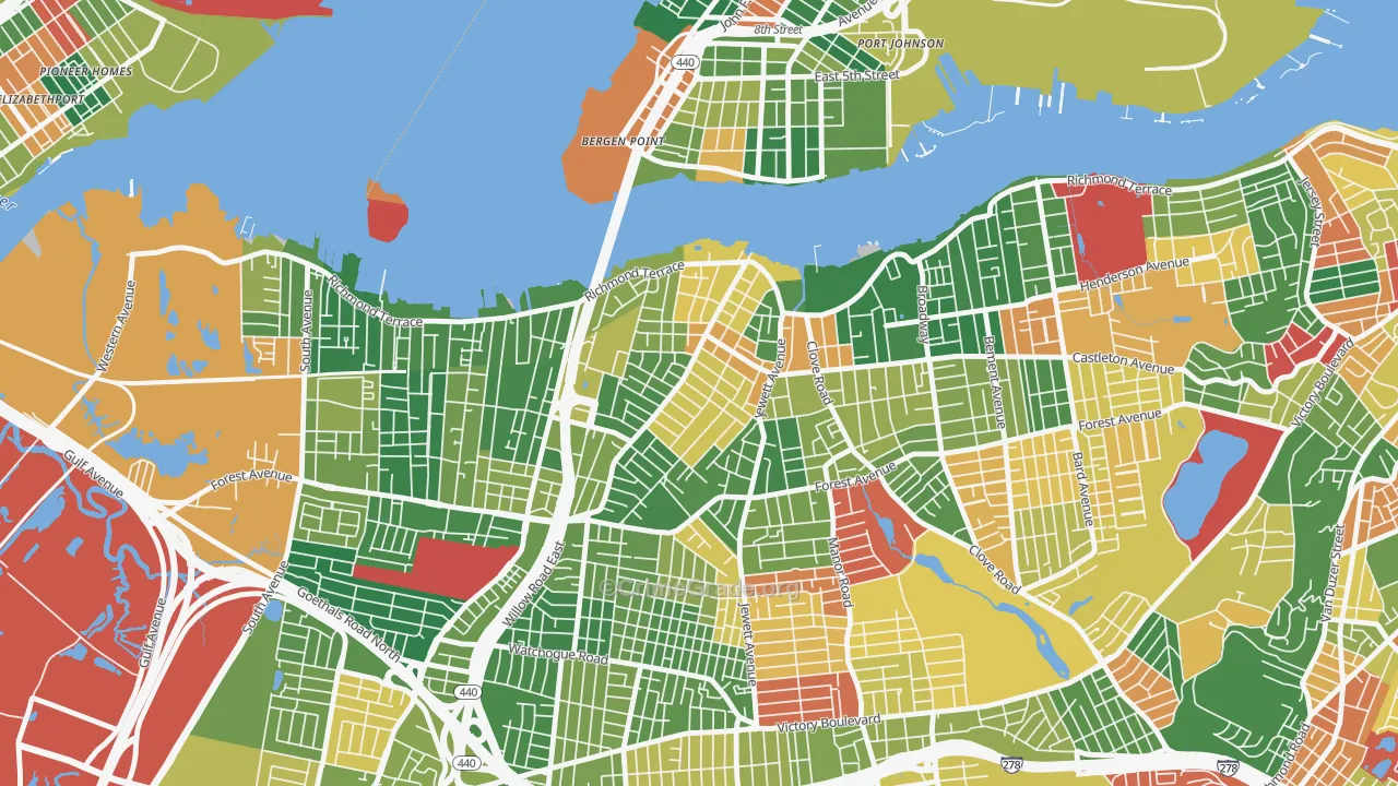 Port Richmond, Staten Island, NY Map of Arson Rates
