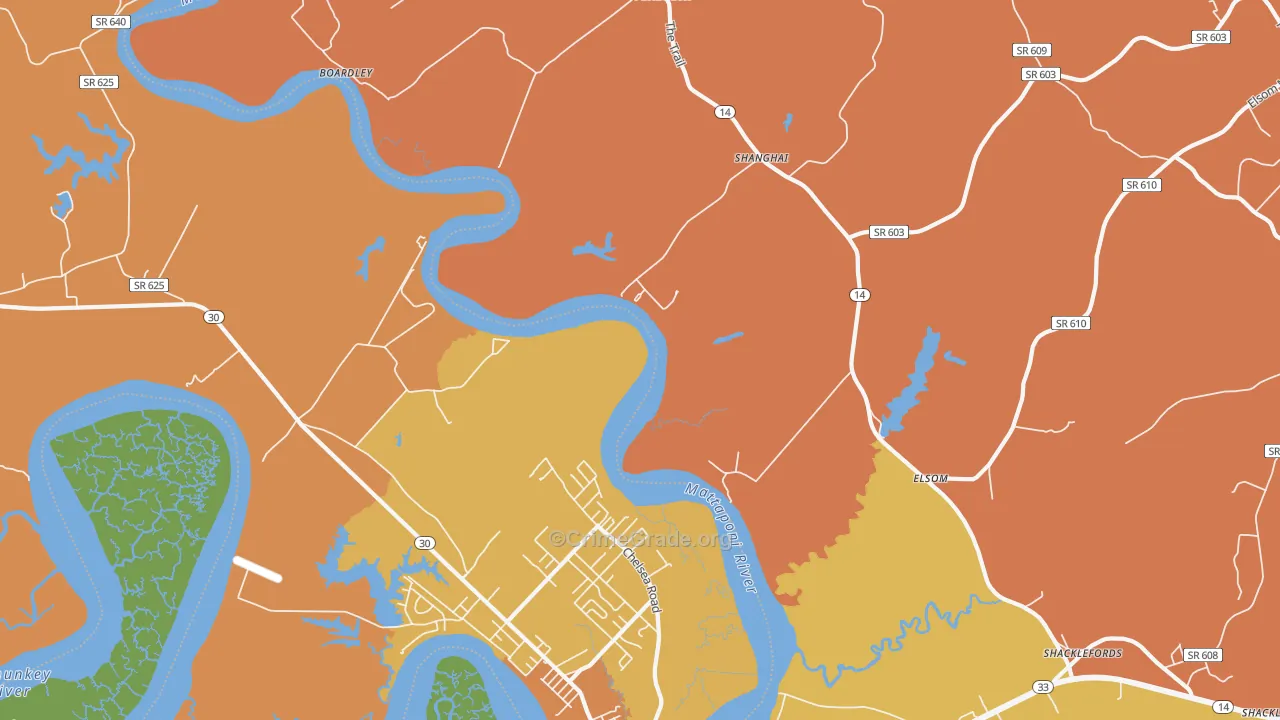 Port Richmond, VA Map of Arson Rates