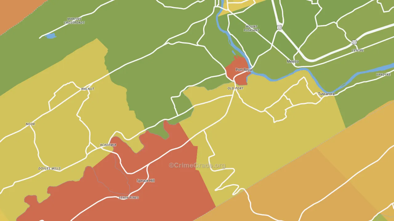 Port Royal, PA Map of Arson Rates