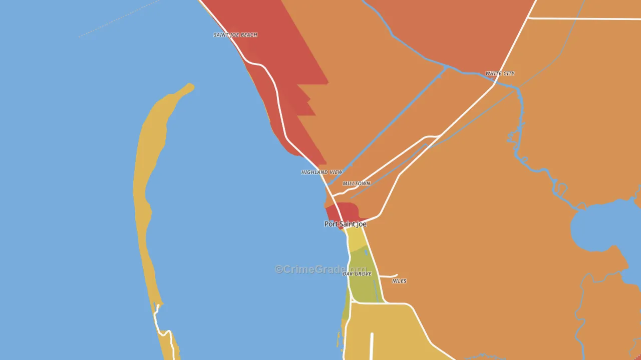 Port St. Joe, FL Map of Arson Rates