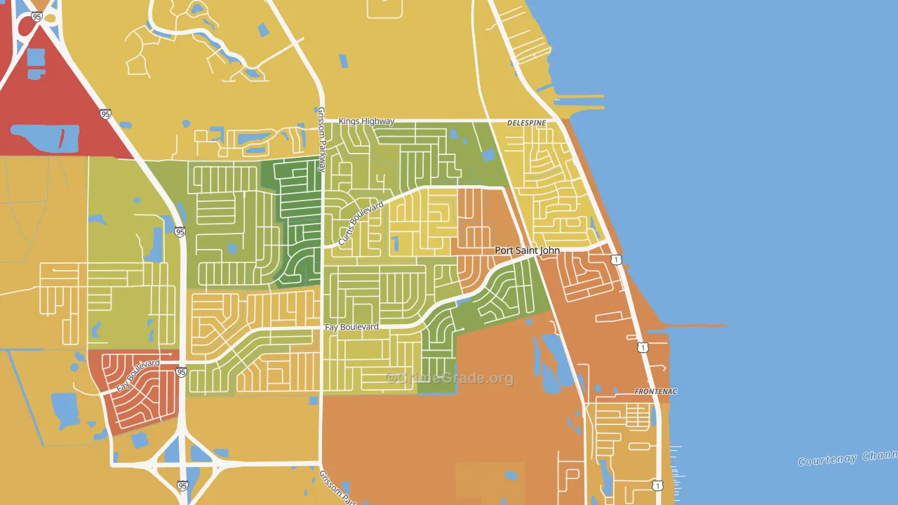 Port St. John, FL Map of Arson Rates