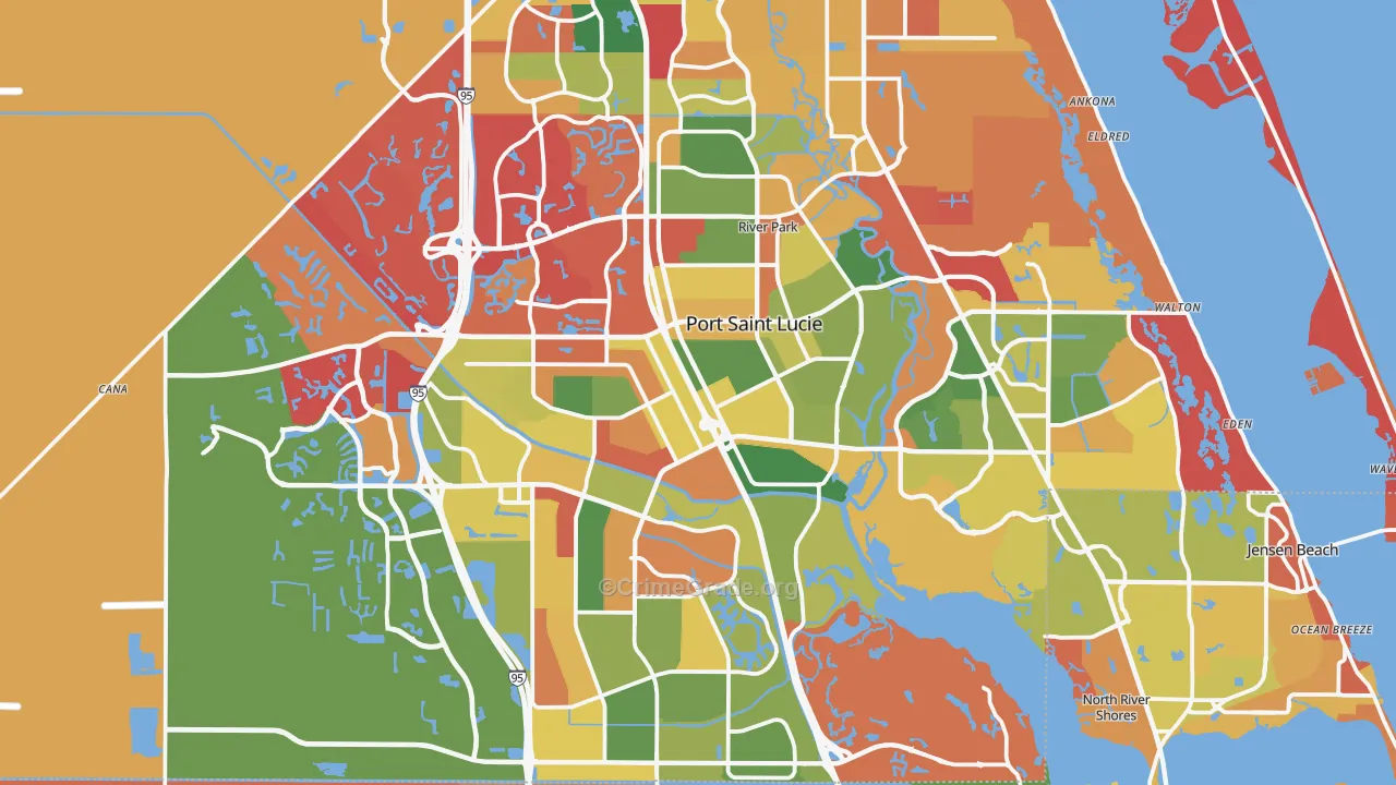 Port St. Lucie, FL Map of Arson Rates