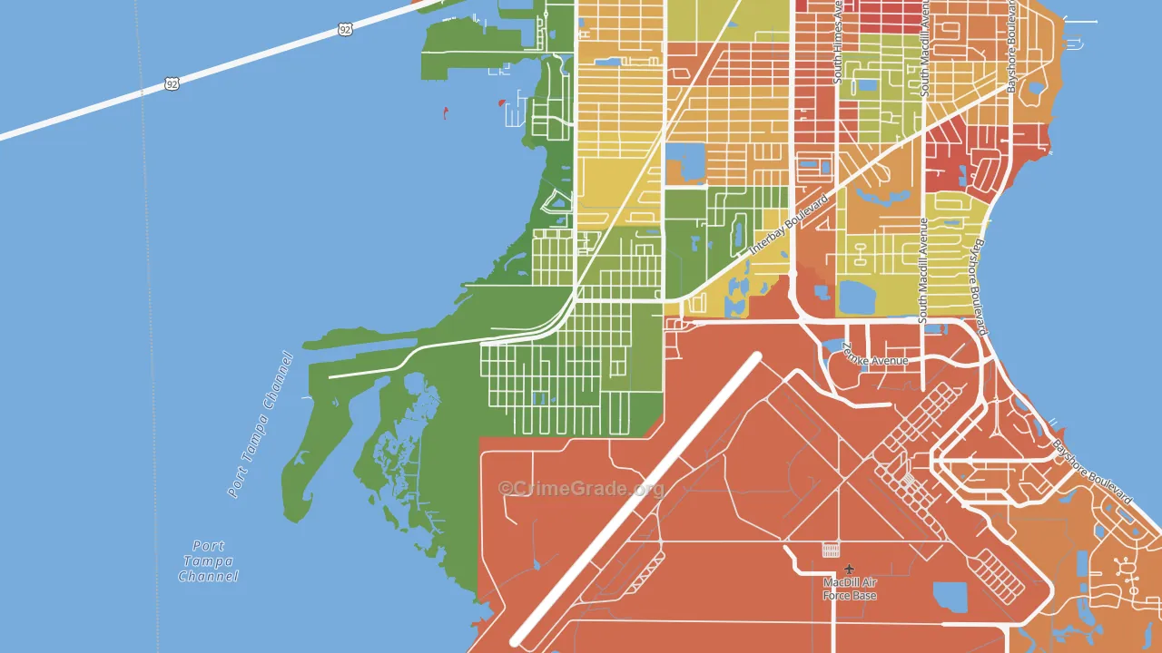 Port Tampa City, Tampa, FL Map of Arson Rates