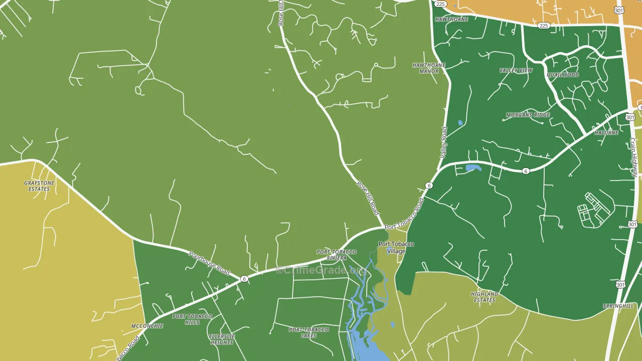 Port Tobacco Riviera, MD Map of Arson Rates