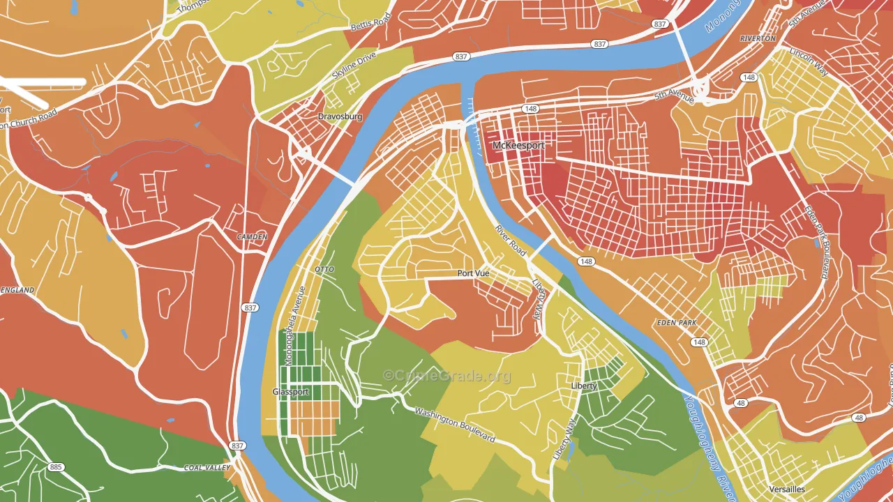 Port Vue, PA Map of Arson Rates
