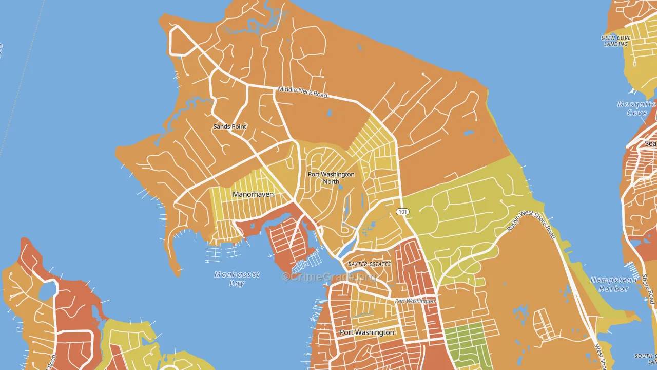 Port Washington North, NY Map of Arson Rates