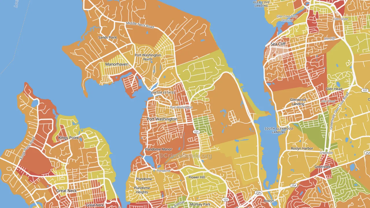 Port Washington, NY Map of Arson Rates