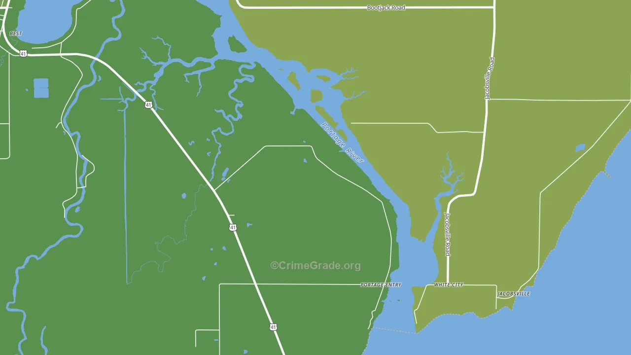 Portage Entry, MI Map of Arson Rates