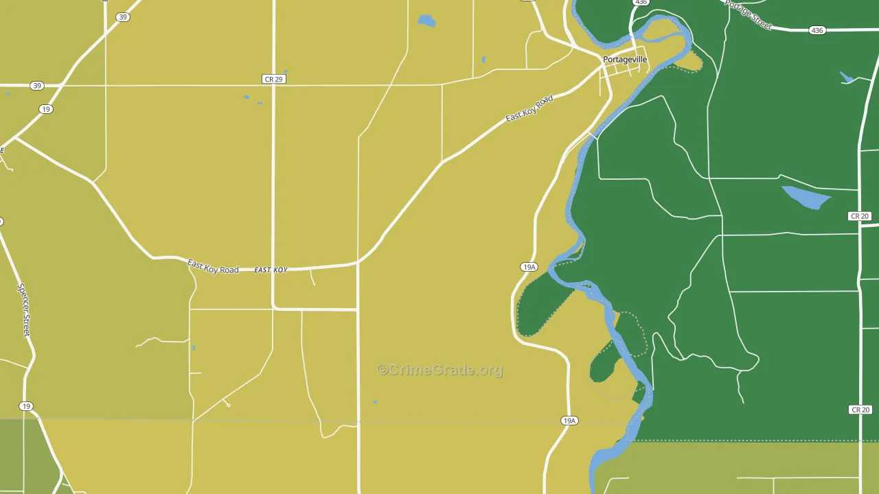 Portageville, NY Map of Arson Rates