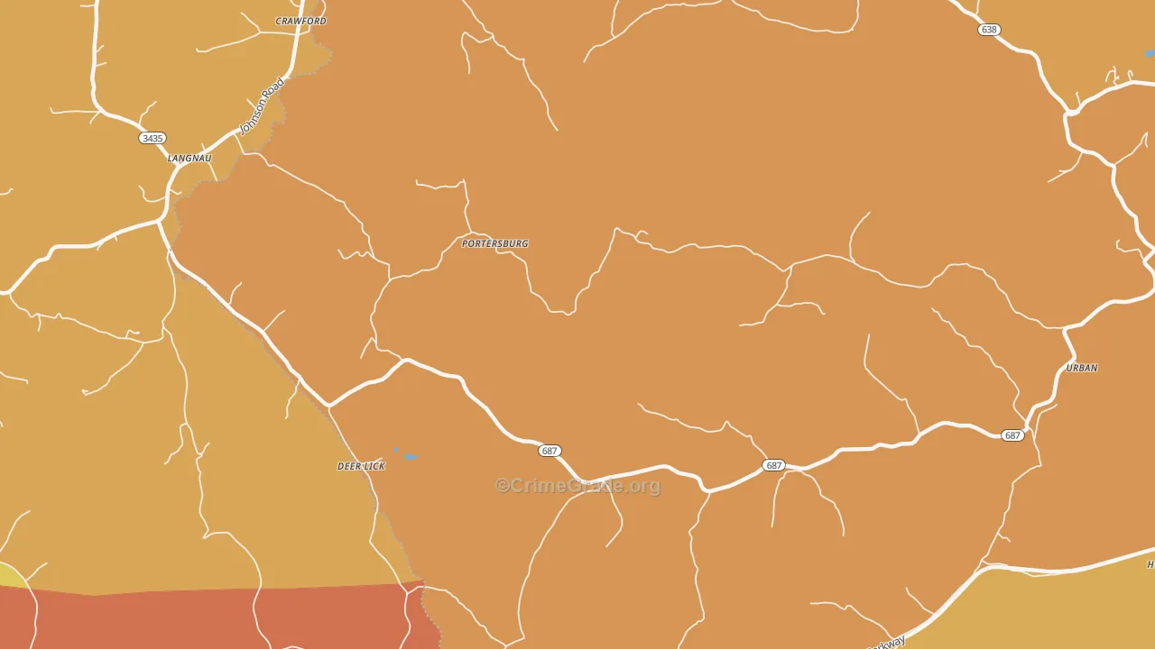 Portersburg, KY Map of Arson Rates