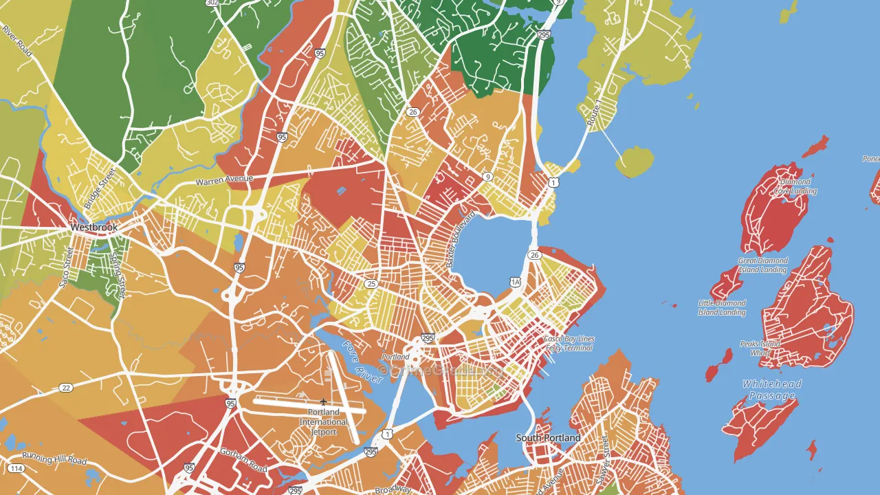 Portland, ME Map of Arson Rates
