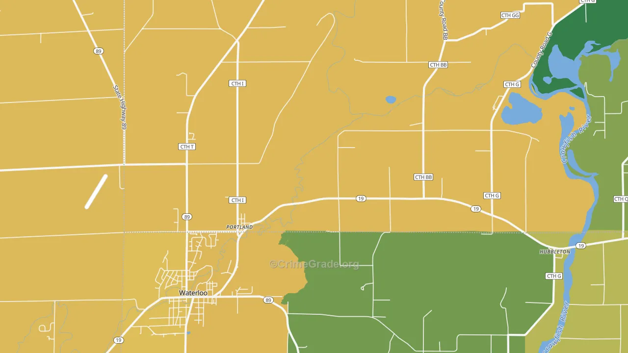 Portland, WI Map of Arson Rates