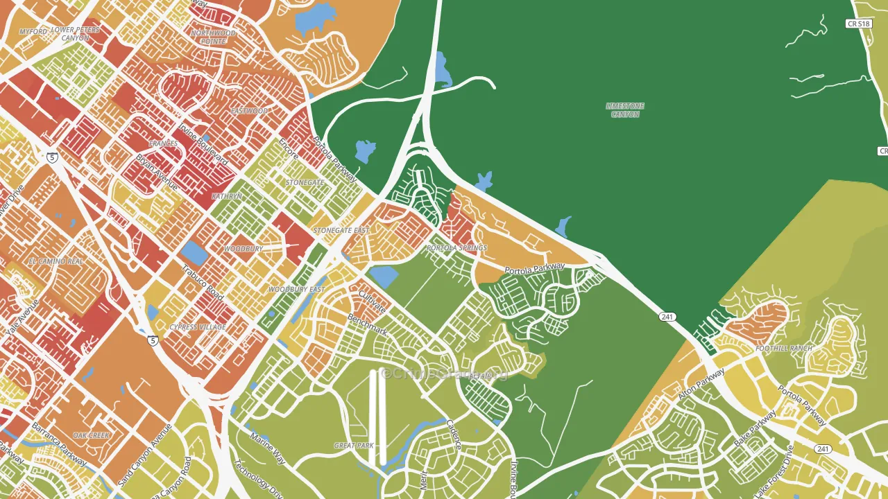 Portola Springs, Irvine, CA Map of Arson Rates