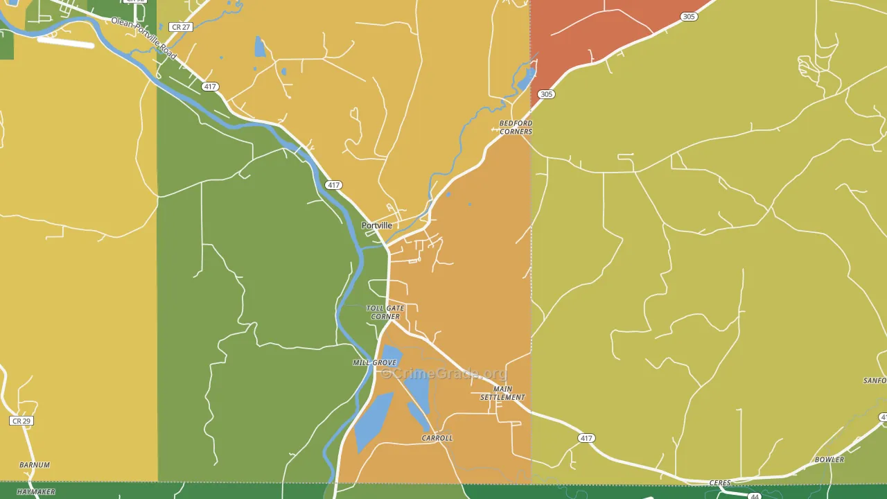 Portville, NY Map of Arson Rates