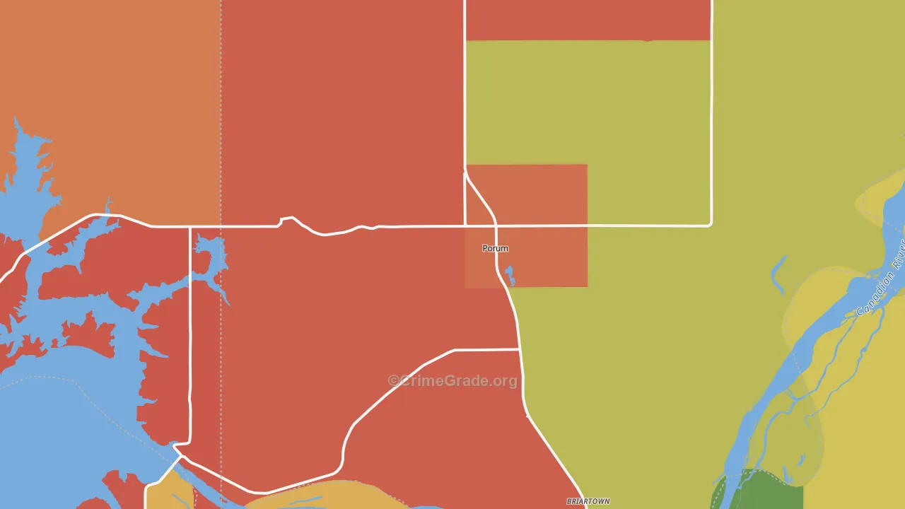 Porum, OK Map of Arson Rates
