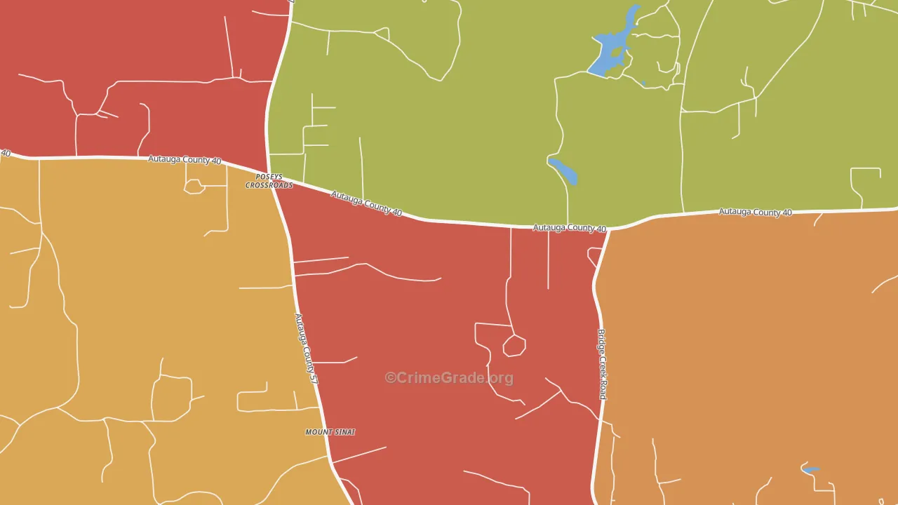 Poseys Crossroads, AL Map of Arson Rates