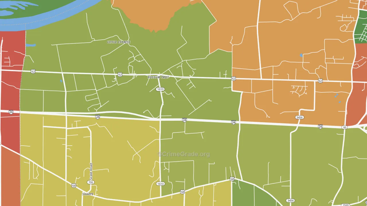 Possum Trot, KY Map of Arson Rates