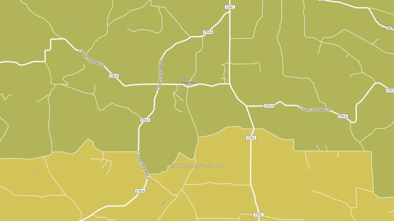 Postville, WI Map of Arson Rates